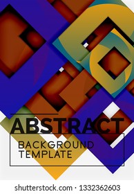Background abstract squares, geometric minimal template, vector illustration