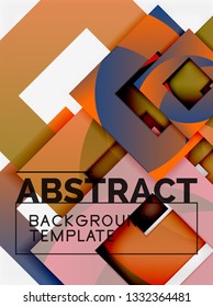 Cuadrados abstractos de fondo, plantilla mínima geométrica, ilustración vectorial