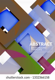 Background abstract squares, geometric minimal template, vector illustration
