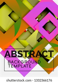 Background abstract squares, geometric minimal template, vector illustration