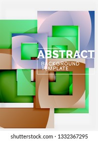 Background abstract squares, geometric minimal template, vector illustration