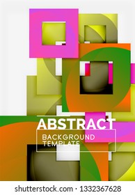 Quadrados abstratos de fundo, modelo geométrico mínimo, ilustração vetorial