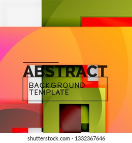 Cuadrados abstractos de fondo, plantilla mínima geométrica, ilustración vectorial