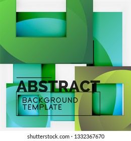 Cuadrados abstractos de fondo, plantilla mínima geométrica, ilustración vectorial