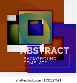 Background abstract squares, geometric minimal template, vector illustration