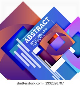 Background abstract squares, geometric minimal template, vector illustration
