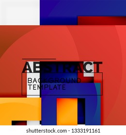 Background abstract squares, geometric minimal template, vector illustration