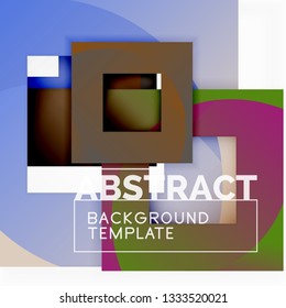 Cuadrados abstractos de fondo, plantilla mínima geométrica, ilustración vectorial