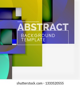Background abstract squares, geometric minimal template, vector illustration