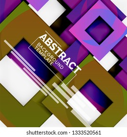 Background abstract squares, geometric minimal template, vector illustration