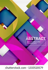 Background abstract squares, geometric minimal template, vector illustration