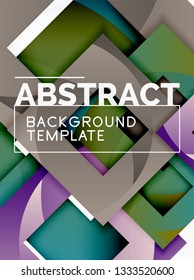 Background abstract squares, geometric minimal template, vector illustration