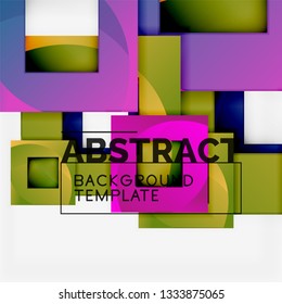Background abstract squares, geometric minimal template, vector illustration