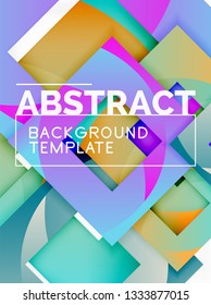 Background abstract squares, geometric minimal template, vector illustration