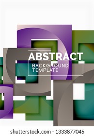 Background abstract squares, geometric minimal template, vector illustration