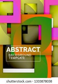Background abstract squares, geometric minimal template, vector illustration