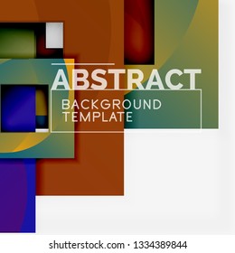 Background abstract squares, geometric minimal template, vector illustration