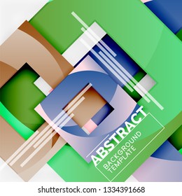 Background abstract squares, geometric minimal template, vector illustration
