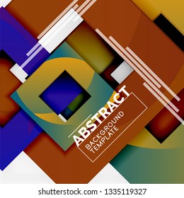 Background abstract squares, geometric minimal template, vector illustration