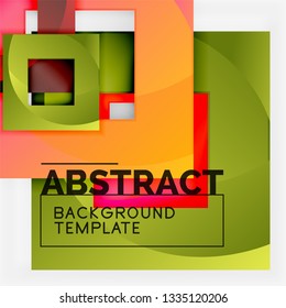Background abstract squares, geometric minimal template, vector illustration