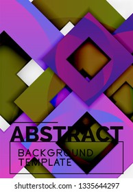 Background abstract squares, geometric minimal template, vector illustration