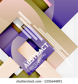 Background abstract squares, geometric minimal template, vector illustration