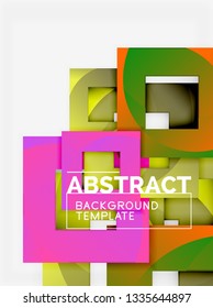 Background abstract squares, geometric minimal template, vector illustration