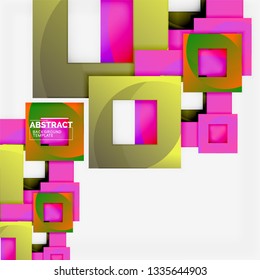 Background abstract squares, geometric minimal template, vector illustration