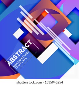 Background abstract squares, geometric minimal template, vector illustration