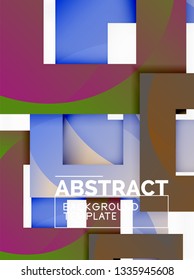 Background abstract squares, geometric minimal template, vector illustration