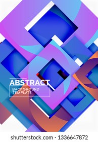 Background abstract squares, geometric minimal template, vector illustration