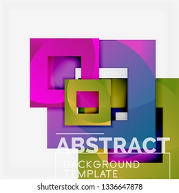 Background abstract squares, geometric minimal template, vector illustration