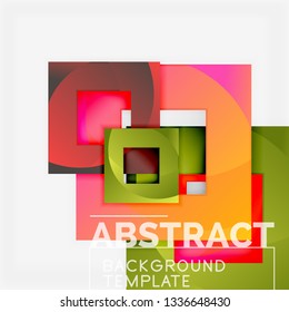 Background abstract squares, geometric minimal template, vector illustration