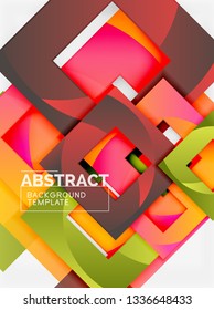 Background abstract squares, geometric minimal template, vector illustration