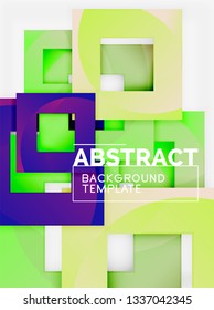 Background abstract squares, geometric minimal template, vector illustration