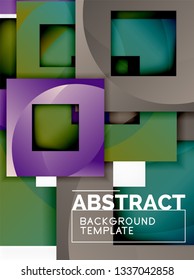 Background abstract squares, geometric minimal template, vector illustration