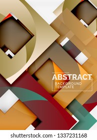 Background abstract squares, geometric minimal template, vector illustration