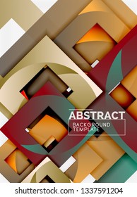 Background abstract squares, geometric minimal template, vector illustration