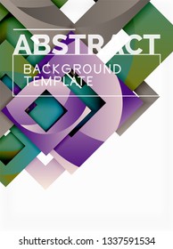 Background abstract squares, geometric minimal template, vector illustration