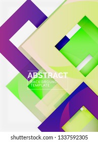 Cuadrados abstractos de fondo, plantilla mínima geométrica, ilustración vectorial