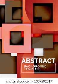 Cuadrados abstractos de fondo, plantilla mínima geométrica, ilustración vectorial