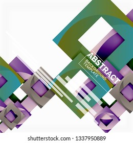 Background abstract squares, geometric minimal template, vector illustration
