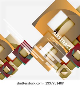 Background abstract squares, geometric minimal template, vector illustration