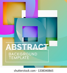 Background abstract squares, geometric minimal template, vector illustration