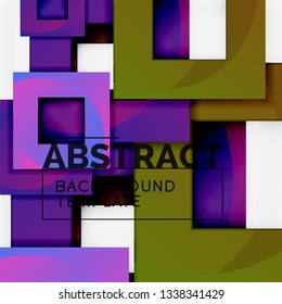 Background abstract squares, geometric minimal template, vector illustration