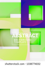 Cuadrados abstractos de fondo, plantilla mínima geométrica, ilustración vectorial