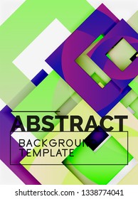Background abstract squares, geometric minimal template, vector illustration