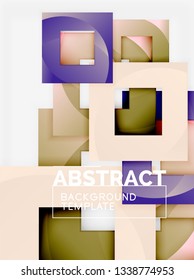Background abstract squares, geometric minimal template, vector illustration
