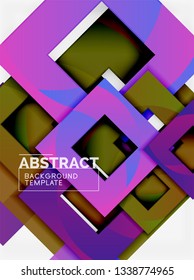 Background abstract squares, geometric minimal template, vector illustration