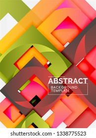 Background abstract squares, geometric minimal template, vector illustration